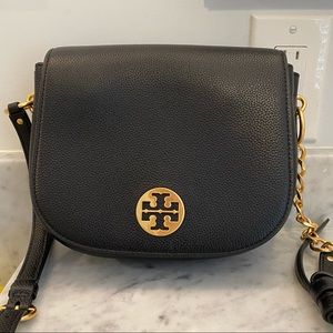 Tory Burch Everly Leather Flap Saddle Bag